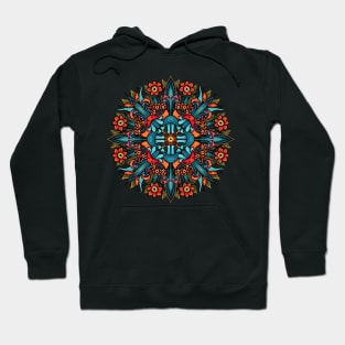 Trippy colorful psychedelic mushrooms flowers mandala Hoodie